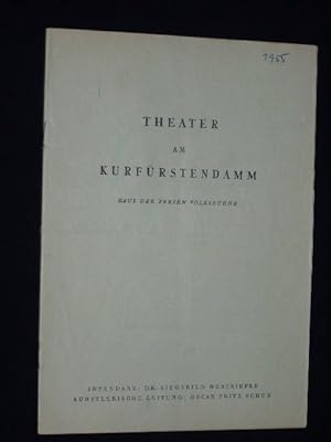 Bild des Verkufers fr Programmheft Theater am Kurfrstendamm 1955. DIE HEIRATSVERMITTLERIN von Thornton Wilder. Insz.: Rudolf Steinboeck, Bhnenbild/ Kostme: Helmut Koniarsky. Mit Paul Esser, Fritz Lehmann, Helmuth Lohner, Wolfgang Zilzer, Gert Martienzen zum Verkauf von Fast alles Theater! Antiquariat fr die darstellenden Knste