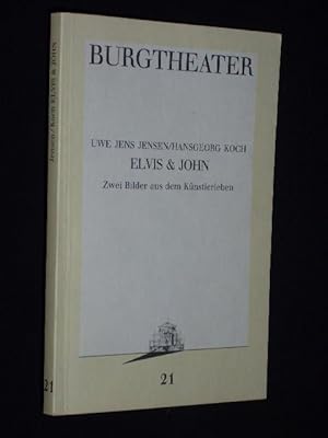 Bild des Verkufers fr Programmbuch 21 Akademietheater Wien 1987/88. ELVIS & JOHN von Uwe Jens Jensen u. Hansgeorg Koch. Insz.: Uwe Jens Jensen, musikal. Ltg.: Hansgeorg Koch, Bhne: Dieter Flimm, Kostme: Karin Seydle. Mit Alexander Goebel, Josefin Platt, M. Redlhammer (Stckabdruck) zum Verkauf von Fast alles Theater! Antiquariat fr die darstellenden Knste