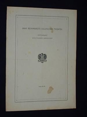 Bild des Verkufers fr Programmzettel Max Reinhardts Deutsches Theater 1946. KABALE UND LIEBE von Schiller. Regie: Gustav von Wangenheim, Bhnenbilder: Ernst Schtte. Mit Aribert Wscher, Hannsgeorg Laubenthal, F. Weber, Gabriele Hessmann, Herwart Grosse, Eduard von Winterstein, Elsa Wagner zum Verkauf von Fast alles Theater! Antiquariat fr die darstellenden Knste