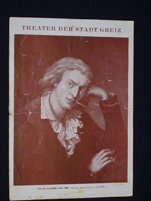 Seller image for Programmheft 1 Theater der Stadt Greiz 1951. KABALE UND LIEBE v. Friedrich von Schiller. Insz.: Gerd Keil, Bhnenbild: Hans Reichard, Kostme: Horst Ernst. Mit Hanns Heinz Kmpff, Horst Kallus, August G. W. Rabius, Olly Dille, A. E. Hausch, K. Brandenburg, Hanna Fasser, Ev-Maria Heublein, Rosemarie Schinck, Alfred Volke for sale by Fast alles Theater! Antiquariat fr die darstellenden Knste