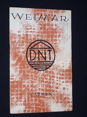 Seller image for Programmheft 1 Deutsches Nationaltheater Weimar 1964. CARMEN von Meilhac/ Halevy, Georges Bizet (Musik). Musikal. Ltg.: Carl Ferrand, Insz.: Peter Ehrlich, Bhnenbild: Eberhard Shnel, Kostme: K. Zopp. Mit August Schmidt, Wilfried Lindner, Josef Hattemer, Siegfried-Ernst Krasser, Helmut Bante, Annemarie Queck for sale by Fast alles Theater! Antiquariat fr die darstellenden Knste