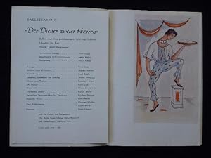 Seller image for Programmheft Operetten-Theater Dresden 1958/59. DER DIENER ZWEIER HERREN Ballett nach Goldoni v. Jan Rey (Libretto), Jarmil Burghauser (Musik). Musikal. Ltg.: Horst Elsner, Insz./Choreogr.: Agnes Roboz, Ausstattung: Harry Schulz. Mit Claus Link, M. Manzeit, Josef Kgler, Friedel Weitkamp, Rosemarie Rssel, Dieter Kraatz for sale by Fast alles Theater! Antiquariat fr die darstellenden Knste