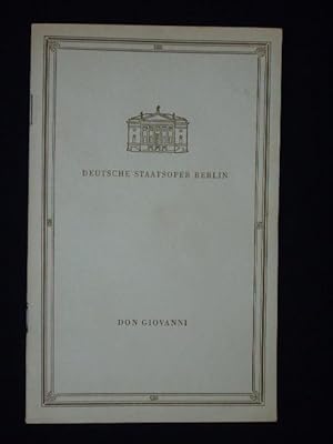 Image du vendeur pour Programmheft Deutsche Staatsoper Berlin 1960. DON GIOVANNI von L. da Ponte, Mozart (Musik). Musikal. Ltg.: Herbert Sandberg, Insz.: H. Arnold, Ausstattung: Gerd Richter. Mit Kurt Rehm, H.-J. Lukat, Gisela Behm, Martin Ritzmann, Sigrid Ekkehard, H. Pflanzl, Kay Willumsen mis en vente par Fast alles Theater! Antiquariat fr die darstellenden Knste