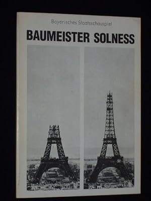 Bild des Verkufers fr Programmbuch Bayerisches Staatsschauspiel um 1980. BAUMEISTER SOLNESS v. Henrik Ibsen. Insz.: Peter Zadek, Bhne: Gtz Loepelmann, Kostme: Peter Pabst. Mit Hans Michael Rehberg, Annemarie Dringer, Barbara Sukowa, Fritz Strassner, Toni Berger, Paulus Manker, Susanna Schfer zum Verkauf von Fast alles Theater! Antiquariat fr die darstellenden Knste