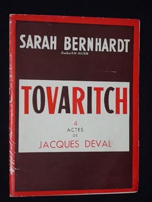 Bild des Verkufers fr Programm Theatre Sarah Bernhardt, um 1940. TOVARITCH von Jacques Deval. Regisseur: Raymond Dagand. Mit Elvire Popesco, Mischa Auer, Alice Field, Carpentier, Jacques Varennes, Julien Horn, Lise Brizzolara, Georges Sellier, Andre Laurent, Henri Henriot, M. Vanda zum Verkauf von Fast alles Theater! Antiquariat fr die darstellenden Knste