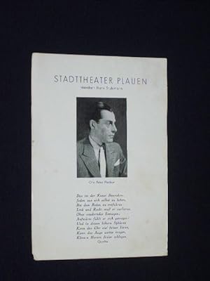 Seller image for Werbezettel Stadttheater Plauen 1953, Portrait Otto Peter Fliedner for sale by Fast alles Theater! Antiquariat fr die darstellenden Knste