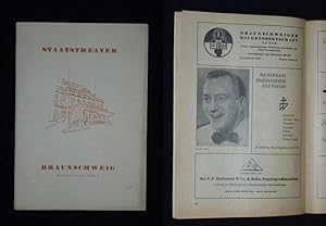 Image du vendeur pour Programmheft 17 Staatstheater Braunschweig 1952/53. DER ZAREWITSCH von Jenbach/ Reichert, Franz Lehar (Musik). Musikal. Ltg.: Kurt Teichmann, Insz.: Walter Born, Bhnenbilder: Irmgard Weiher, Kostme: Josef Ksoll. Mit Georges Athana, Otto Mdisius, Hans Eppe, Werner Sprenger, Helga Pilarczyk, Gerhard Meyer, Helga Mietzner mis en vente par Fast alles Theater! Antiquariat fr die darstellenden Knste