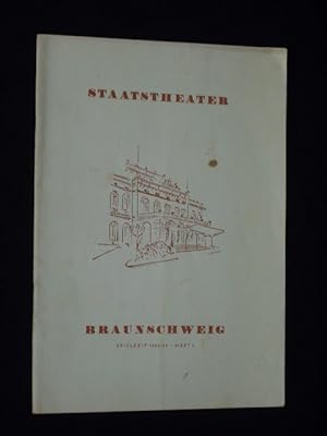 Immagine del venditore per Programmheft 5 Staatstheater Braunschweig 1953/54. HAMLET von Shakespeare. Insz.: Helmut Geng, Bhnenbild: Otto Stich, Musik: Ewald Krner, Kostme: Josef Ksoll. Mit Kurd Pieritz (Hamlet), Sepp Bommer, Arno Keil, Fritz Luther, Erich Herr, Willy Steegen, Hans Eppe, Manfred Grote, Otto Mdisius, Ursula Schulthei venduto da Fast alles Theater! Antiquariat fr die darstellenden Knste