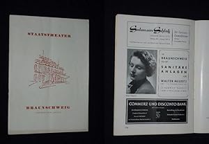 Seller image for Programmheft 11 [flschlich 10] Staatstheater Braunschweig 1953/54. DER WILDSCHTZ von Albert Lortzing. Musikal. Ltg.: August Wenn, Insz.: Carl Momberg, Bhne: Hans Fitzner, Kostme: Magdalene Pieper. Mit Helga Pilarczyk, Johannes Elteste, Anja Elkoff, Elsie Hesse, Hermann Nothnagel, Lore Eckardt, Hans Eppe, Carl Momberg for sale by Fast alles Theater! Antiquariat fr die darstellenden Knste