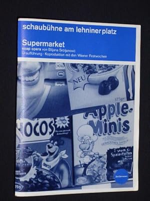 Imagen del vendedor de Programmheft Schaubhne am Lehniner Platz in Koproduktion mit den Wiener Festwochen 2001. Urauffhrung SUPERMARKET von Biljana Srbljanovic. Insz.: Thomas Ostermeier, Bhne: Jan Pappelbaum, Kostme: Almut Eppinger, Musik: Jrg Gollasch. Mit Falk Rockstroh, Linda Olsansky, Mark Waschke, Gerd Wameling, Jrg Hartmann, Cristin Knig (Stckabdruck) a la venta por Fast alles Theater! Antiquariat fr die darstellenden Knste