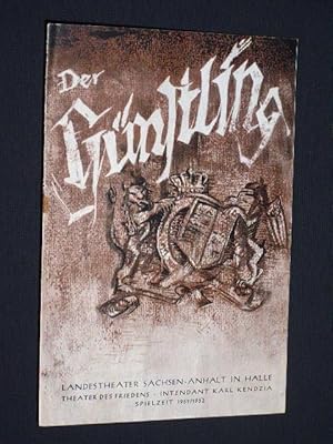 Seller image for Programmheft Landestheater Sachsen-Anhalt in Halle, Theater des Friedens 1951. DER GNSTLING nach Bchner/ Hugo von Caspar Neher, Rudolf Wagner-Regeny (Musik). Musikal. Ltg.: Ernst Schwamann, Insz.: Heinz Rckert, Bhne/ Kostme: Paul Pilowski. Mit Lydia Dertil, Karl-Friedrich Hlzke, Marianne Dorka, Hans Ullrich Schaefer, Ingeborg Pusch for sale by Fast alles Theater! Antiquariat fr die darstellenden Knste