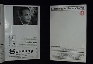 Seller image for Programmheft 3 Staatstheater Braunschweig 1968. MADAME BUTTERFLY von Illica/ Giacosa/ Puccini (Musik). Musikal. Ltg.: Heinz Zeebe, Insz.: Burkhard Heinrichsen, Bhnenbild/ Kostme: Wolfgang Reuter. Mit Nobuko Yamamoto, Shirley Thompson, Peter Gugalow, Marianne Hofweber, Spyros Sakkas, Rosemarie Gehrke, Irmgard Feuer, Hanns Schaeben for sale by Fast alles Theater! Antiquariat fr die darstellenden Knste