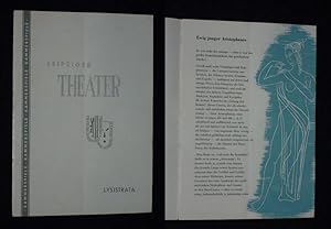 Image du vendeur pour Programmheft 32 Stdtische Theater Leipzig, Kammerspiele 1958/59. LYSISTRATA von Aristophanes, Paul Mochmann (Nachdichtung). Regie: Rudi Kurz, Musik: Siegfried Tiefensee, Bhnenbild: Bernhard Schrter, Kostme: Eleonore Kleiber. Mit Ingeborg Ottmann (Lysistrata), Marianne Christina Schilling, Gisela Bestehorn, Annemarie Collin, Sigrid Hausmann mis en vente par Fast alles Theater! Antiquariat fr die darstellenden Knste