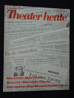 Bild des Verkufers fr Theater heute. Die deutsche Theaterzeitschrift. Heft 2/ 1971. Mit Stckabdruck: DER MENSCHENFREUND von Christopher Hampton zum Verkauf von Fast alles Theater! Antiquariat fr die darstellenden Knste