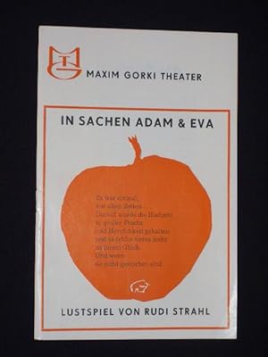 Imagen del vendedor de Programmheft 3 Maxim Gorki Theater Berlin 1970. IN SACHEN ADAM UND EVA von Rudi Strahl. Regie: Gerhard Knig, Bhnenbild/ Kostme: Annemarie Rost, Musik/ musikal. Einr.: Fritz Grabner. Mit Klaus Manchen, Jutta Hoffmann, Kurt Radeke, Otfried Knorr, Monika Lennartz, Jenny Grllmann, Jrgen Kluckert, Dietmar Obst a la venta por Fast alles Theater! Antiquariat fr die darstellenden Knste