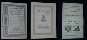 Image du vendeur pour Programmzettel Deutsches Schauspielhaus Hamburg 10. November 1909. Festvorstellung fr den "Verein fr Kunst und Wissenschaft". Zum 150. Geburtstag Schillers neu insceniert DIE RUBER. Regie: Alfred Freiherr von Berger. Mit Robert Nhil, Konrad Gebhardt, Franz Kreidemann, Grete Egenolf, Max Montor, Max Freiburg, Willy Pfeiffer, Otto Rhl, Emil Stettner (mit zwei Beilagen) mis en vente par Fast alles Theater! Antiquariat fr die darstellenden Knste