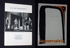 Seller image for Programmheft 4 Kammerspiele Mnchen 1968/69. Deutsche Erstauffhrung ALLES IM GARTEN von Edward Albee. Insz.: Hans Schweikart, Bhnenbild: Christian Bussmann, Kostme: Margit Bardy. Mit Martin Benrath, Doris Schade, Andreas Seyferth, Peter Lhr, Maria Nicklisch, Heini Gbel, Karin Eickelbaum, Heinz Baumann, Heide v. Strombeck, Christa Berndl, Joost Siedhoff for sale by Fast alles Theater! Antiquariat fr die darstellenden Knste