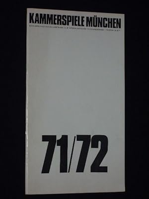 Imagen del vendedor de Programmheft 2 Kammerspiele Mnchen 1971/72. Deutsche Erstauffhrung ALLES VORBEI von Edward Albee. Insz.: August Everding, Bhnenbild: Jrg Zimmermann, Kostme: Saur/ Kremer. Mit Grete Mosheim, Maria Nicklisch, Hans Quest, Annemarie Dringer, Peter Lhr, Hans Herrmann-Schaufu, Edda Seippel a la venta por Fast alles Theater! Antiquariat fr die darstellenden Knste