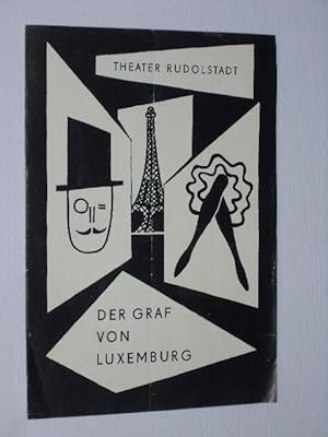 Bild des Verkufers fr Programmzettel Theater Rudolstadt 1959. DER GRAF VON LUXEMBURG von Willner/ Bodanzky, Franz Lehar (Musik). Regie: Gerd Rsler, musikal. Ltg.: Volker Mnch, Bhnenbild. Fritz Werner. Mit Manfred Tessmer (Graf), Rita Langwitsch, Erich Schfer, Waldemar Voigt, Susanne Fgner-Rauschenbach, Carl-Heinz Laatsch, Gnther Bochmann zum Verkauf von Fast alles Theater! Antiquariat fr die darstellenden Knste