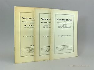 Verzeichnis von Firmen und Personen über die Auskünfte bei der Geschäftsstelle erbeten werden. [E...