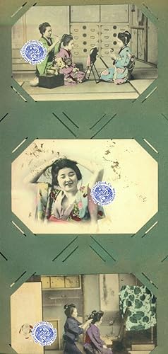 Bild des Verkufers fr JAPANESE WOMEN: AN ALBUM WITH 100 CHARMING POSTCARDS SHOWINGTHE JAPANESE WOMAN I zum Verkauf von RARE ORIENTAL BOOK CO., ABAA, ILAB