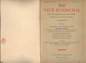 Die Neue Rundschau. XXXXI. Jahrgang der Freien Bühne. Juni 1930. Sechstes Heft.