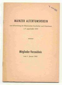 Seller image for Mitgliederverzeichnis vom 1. Januar 1965 for sale by Versandantiquariat Hsl
