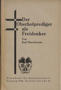 Seller image for Der Oberhofprediger als Freidenker for sale by Versandantiquariat Hsl