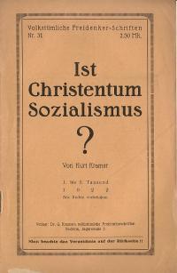 Bild des Verkufers fr Volkstmliche Freidenker-Schriften Nr. 31: Ist Christentum Sozialismus? zum Verkauf von Versandantiquariat Hsl
