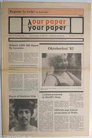 Our Paper, Your Paper; the gay family paper of the Santa Clara Valley; vol. 2, #20, October 12, 1983