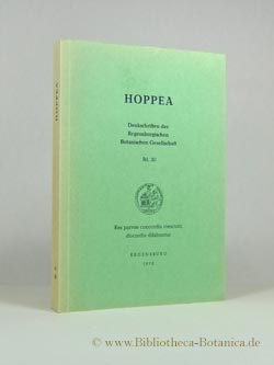 Bild des Verkufers fr Hoppea. Denkschriften der Regensburgischen Botanischen Gesellschaft. zum Verkauf von Bibliotheca Botanica