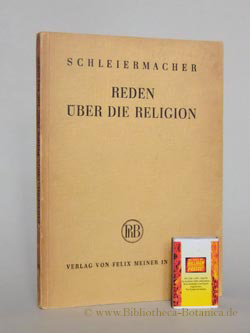 Imagen del vendedor de ber die Religion. Reden an die Gebildeten unter ihren Verchtern. a la venta por Bibliotheca Botanica