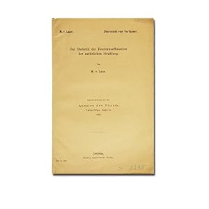 Seller image for Zur Statik der Fourierkoeffizienten der natrlichen Strahlung. for sale by Antiquariat Gerhard Gruber