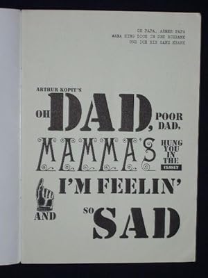 Seller image for Programmheft Mnchner Kammerspiele werkraum 1963. OH PAPA, ARMER PAPA, MAMA HING DICH IN DEN SCHRANK UND ICH BIN GANZ KRANK von Arthur L. Kopit. Insz.: Gnter Grwert, Bhnenbild/ Kostme: Maleen Pacha. Mit Maria Nicklisch, Ulrich Fauhaber, Witta Pohl for sale by Fast alles Theater! Antiquariat fr die darstellenden Knste