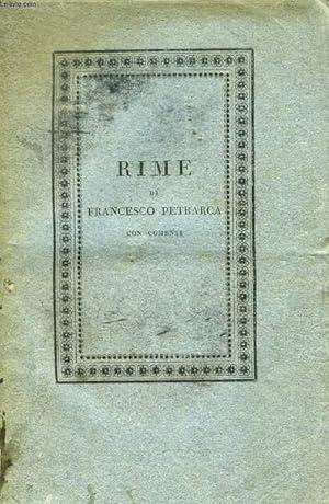 Seller image for RIME DI FRANCESCO PETRARCA, VOLUME II, PARTE II for sale by Le-Livre