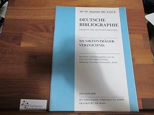 Image du vendeur pour Musiktontrgerverzeichnis September 1989 mis en vente par Antiquariat im Kaiserviertel | Wimbauer Buchversand