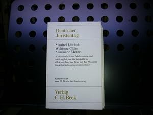 Imagen del vendedor de Welche rechtlichen Manahmen sind vordringlich, um die tatschliche Gleichstellung der Frau mit den Mnnern im Arbeitsleben zu gewhrleisten? a la venta por Antiquariat im Kaiserviertel | Wimbauer Buchversand