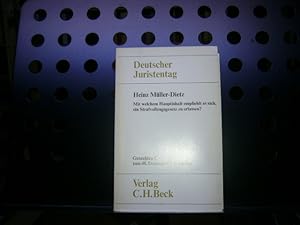 Bild des Verkufers fr Mit welchem Hauptinhalt empfiehlt es sich, ein Strafvollzugsgesetz zu erlassen? zum Verkauf von Antiquariat im Kaiserviertel | Wimbauer Buchversand