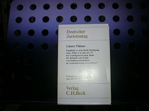 Image du vendeur pour Empfiehlt es sich, durch Einfgung einer Ziffer 6 in den Art. 75 des Grundgesetzes dem Bund die Befugnis zum Erla von Rahmenvorschriften im Gemeindewesen zu verleihen? mis en vente par Antiquariat im Kaiserviertel | Wimbauer Buchversand