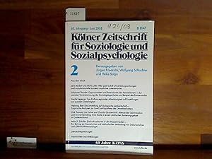 Bild des Verkufers fr Klner Zeitschrift fr Soziologie und Sozialpsychologie; 60. Jg., 2, Juni 2008 zum Verkauf von Antiquariat im Kaiserviertel | Wimbauer Buchversand