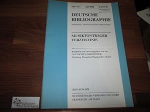 Image du vendeur pour Musiktontrgerverzeichnis Juli 1989 mis en vente par Antiquariat im Kaiserviertel | Wimbauer Buchversand