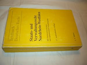 Bild des Verkufers fr Staats- und Verwaltungsrecht Nordrhein- Westfalen. Mit Stichwortverzeichnis und alphabetischem Schnellregister zum Verkauf von Antiquariat im Kaiserviertel | Wimbauer Buchversand