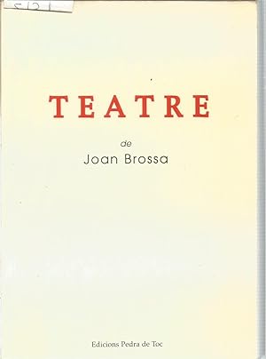Bild des Verkufers fr Teatre de Joan Brossa zum Verkauf von Libreria Sanchez