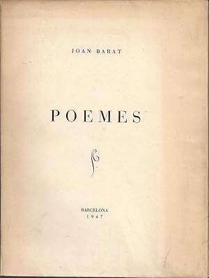 Seller image for Poemes. Dedicatoria autgrafa. Exemplar numerat for sale by Libreria Sanchez