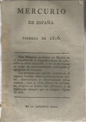 Imagen del vendedor de Mercurio de Espaa,Febrero de 1816 a la venta por Libreria Sanchez