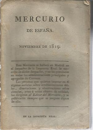 Seller image for Mercurio de Espaa, Noviembre de 1819 for sale by Libreria Sanchez