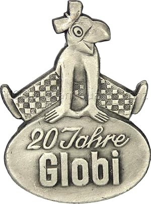 20 Jahre Globi - Pin mit Anstecknadel oder Öse aus Metall 3,5 x 2,5 cm.