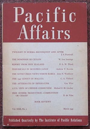 PACIFIC AFFAIRS. VOL. XXII, NO.1.