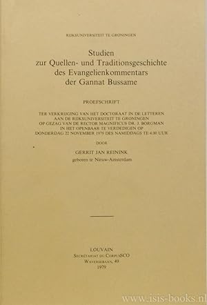 Bild des Verkufers fr Studien zur Quellen- und Traditionsgeschichte des Evangeliumkommentars der Gannat Bussame. zum Verkauf von Antiquariaat Isis