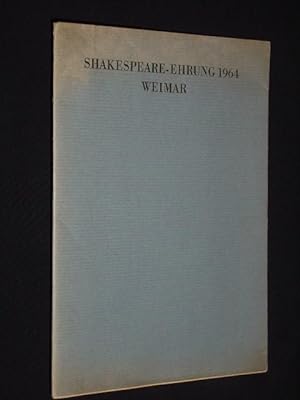 Bild des Verkufers fr Shakespeare-Ehrung 1964 - Weimar zum Verkauf von Fast alles Theater! Antiquariat fr die darstellenden Knste